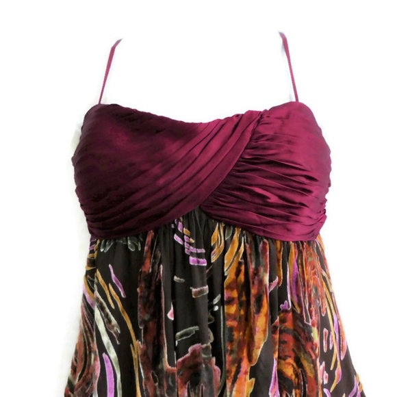 SiLK Modcloth Decode 1.8 Dress Velvet Swirled Ruched Bustier Maroon 6 - Picture 3 of 8